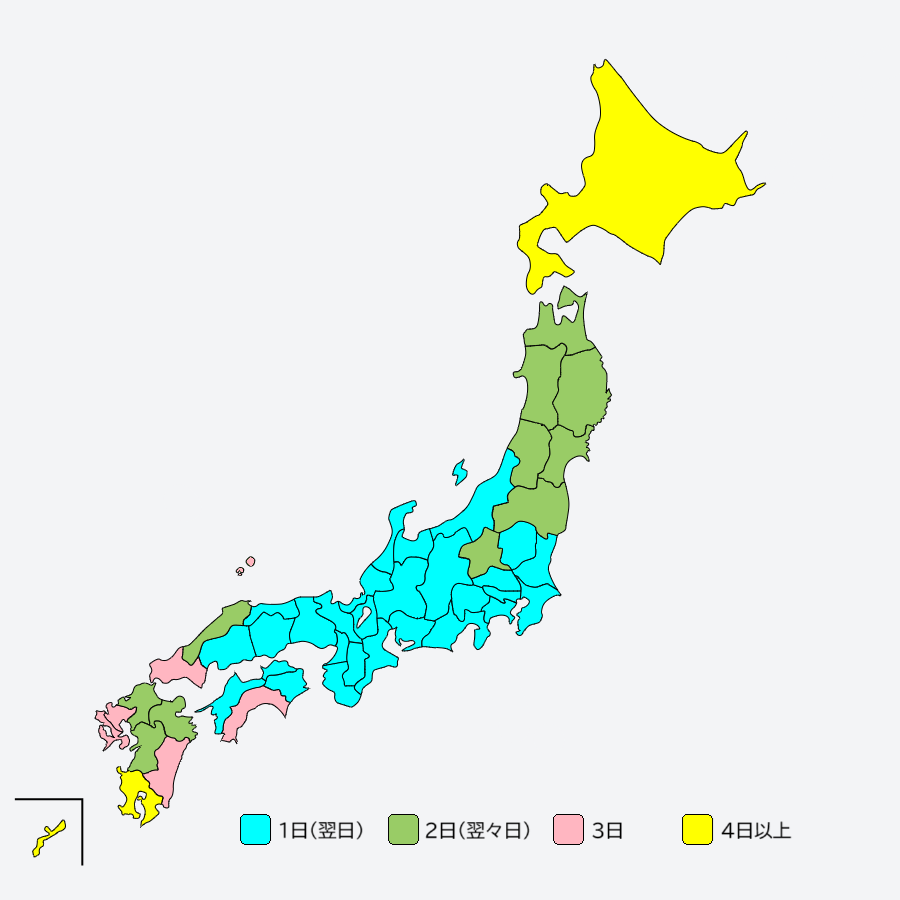 当社からの配達日数